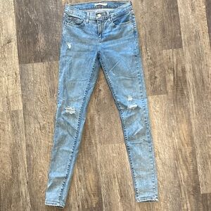 Levi's Light Blue Ripped Skinny Jeans